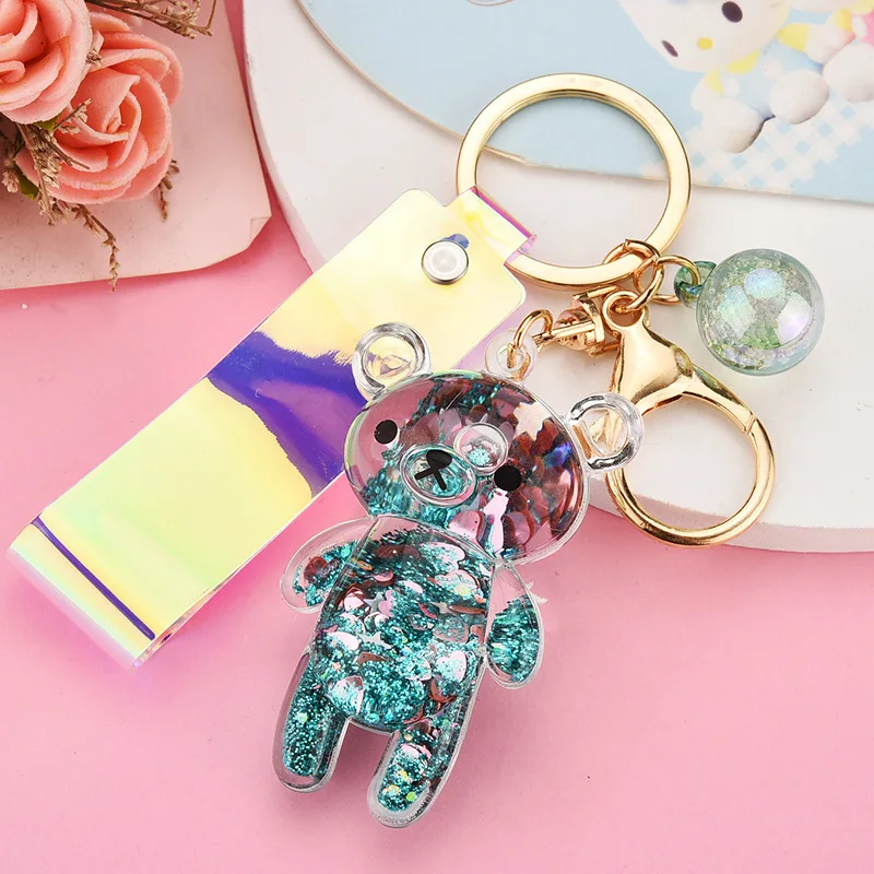 Miss A Glitter Teddy Bear Keychain