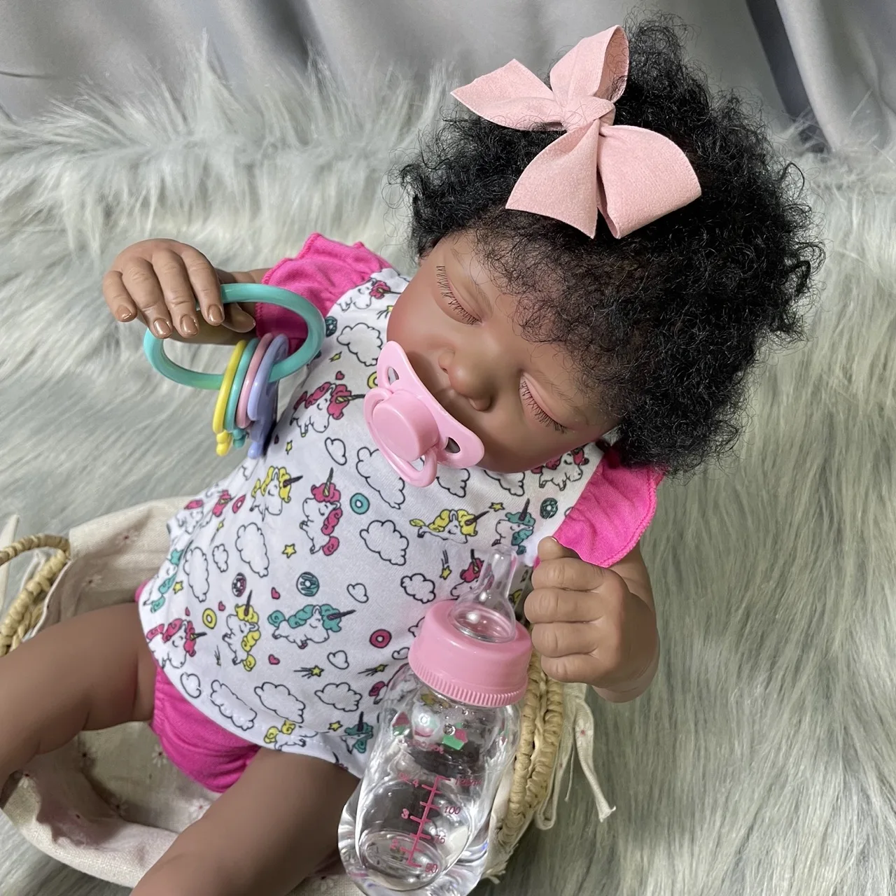 20 Polegada africano-americano boneca raven pele escura reborn bebê acabado recém  nascido com cabelo enraizado brinquedo artesanal presente para meninas -  AliExpress