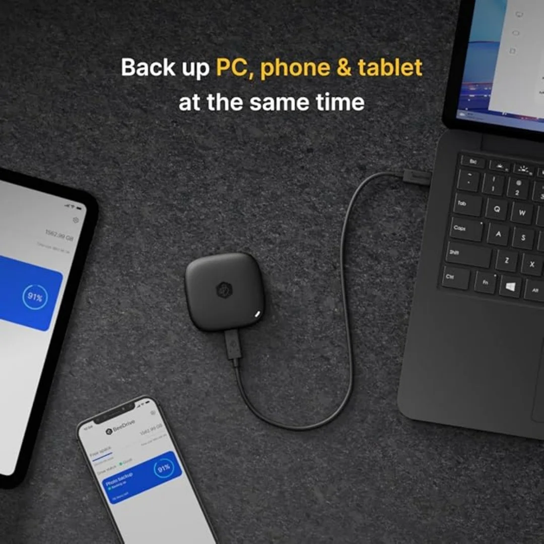 Synology BeeDrive 1TB 2TB 개인 클라우드 NAS 서버 휴대용 스토리지 Wi-Fi를 통해 스마트폰에서 PC로 파일 전송