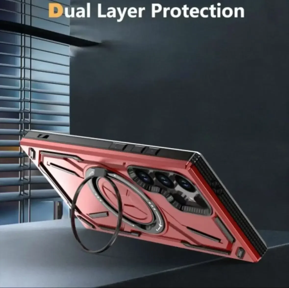 Shockproof Armor Case with Magsafe Wireless Charging and Rotating Bracket