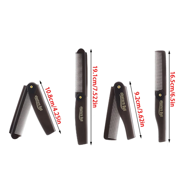 Portable Foldable Pocket Combs Oil Head Plastic Beard Combs Hair Styling Tool Combs For Man Women Folding Comb Barber Hair Tool 6