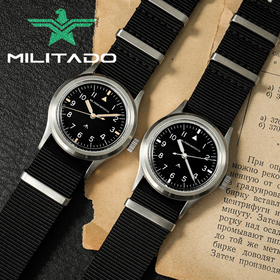 Militado ML14 パイロットウォッチ スイープクォーツ　未使用品 Militado ML14 ミリタリーウォッチ VH31/VH65 スイープクォーツ
