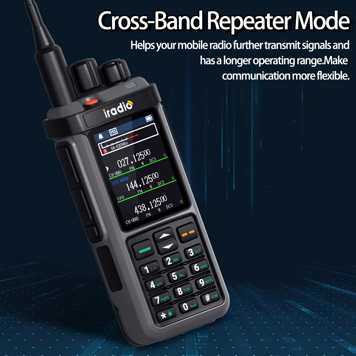 Iradio UV-98 PLUS Walkie Talkie 10W Cross Band Repeater HF AM FM USB LSB CW CB SW MW LW SSB DTMF Shortwave Multi Band Ham Radio 4