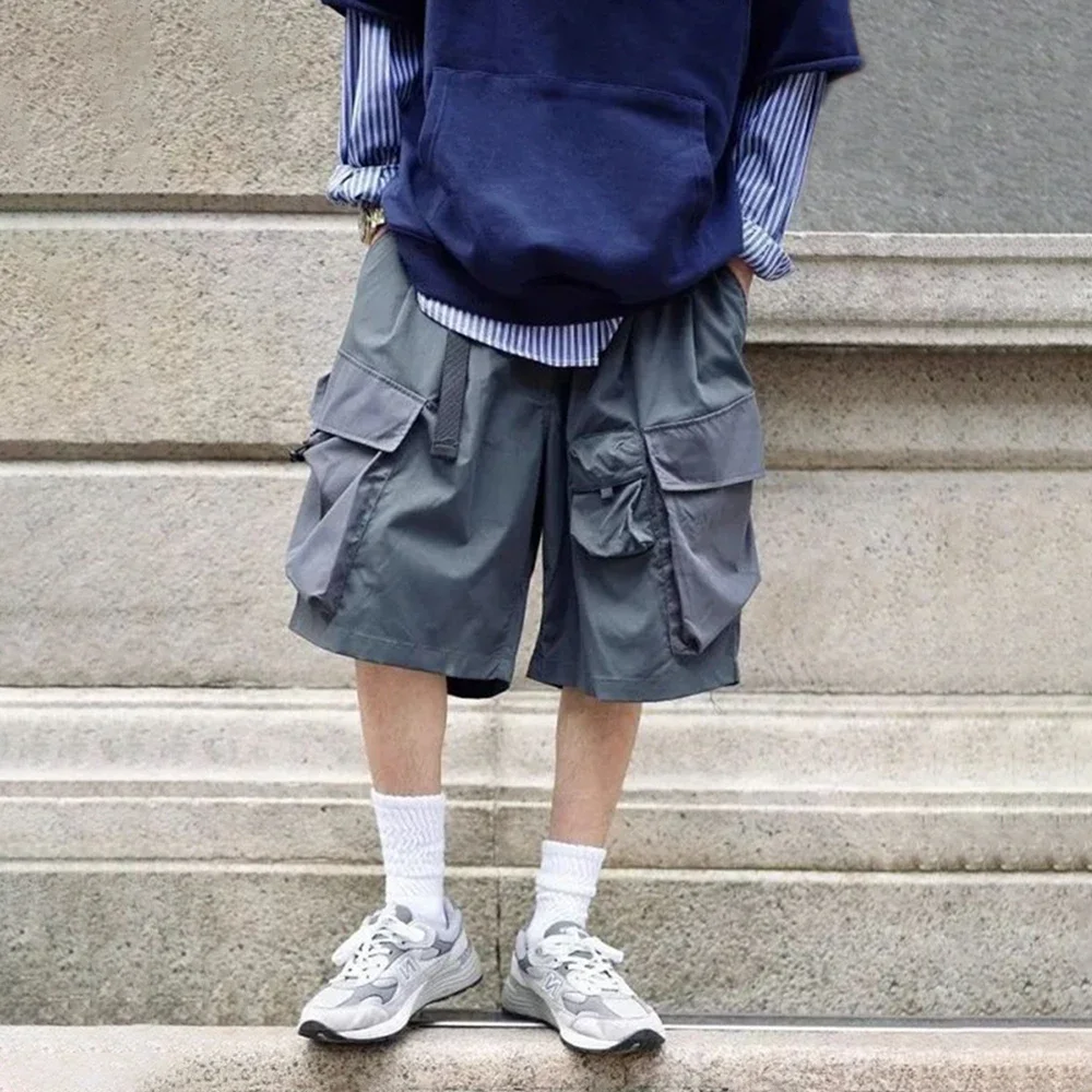 Men's Streetwear 2024 Summer Shorts Workwear Quarter Pants Fashion Trend Home Color Matching Casual Shorts Sports Beach Pants