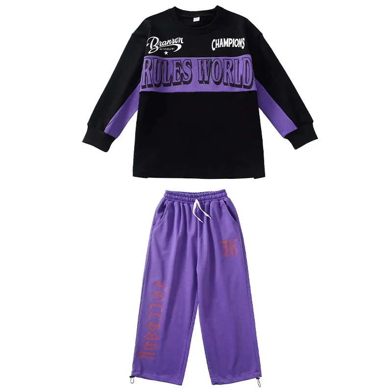 Hip Hop Clothes for Boys Girls Street Dance Loose Long Sleeve Tops