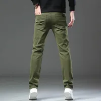 Mode ample droite affaires décontracté Stretch Denim pantalon homme marque pantalon 5 couleurs grande taille hommes vêtements Slim jean 28-44 6