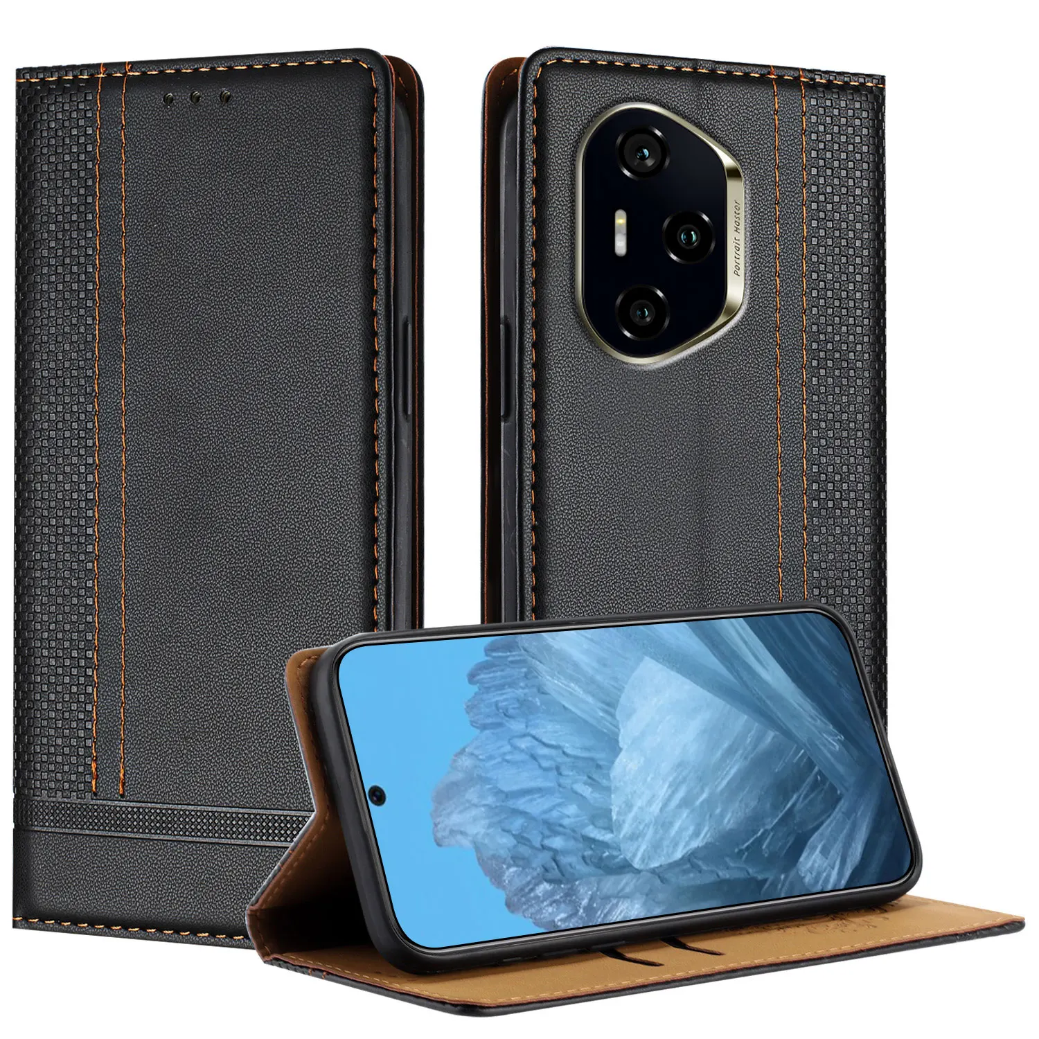 Luxury Leather Wallet Flip Case with Magnetic Closure and Stand Feature - Shockproof and Durable Cover