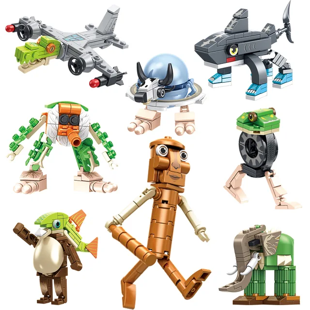 Italian Brainrot Animals Tung Tung Tung Sahur Building Blocks Tralalelo Tralala Shark Bricks Toy Gift for Children Kids 3
