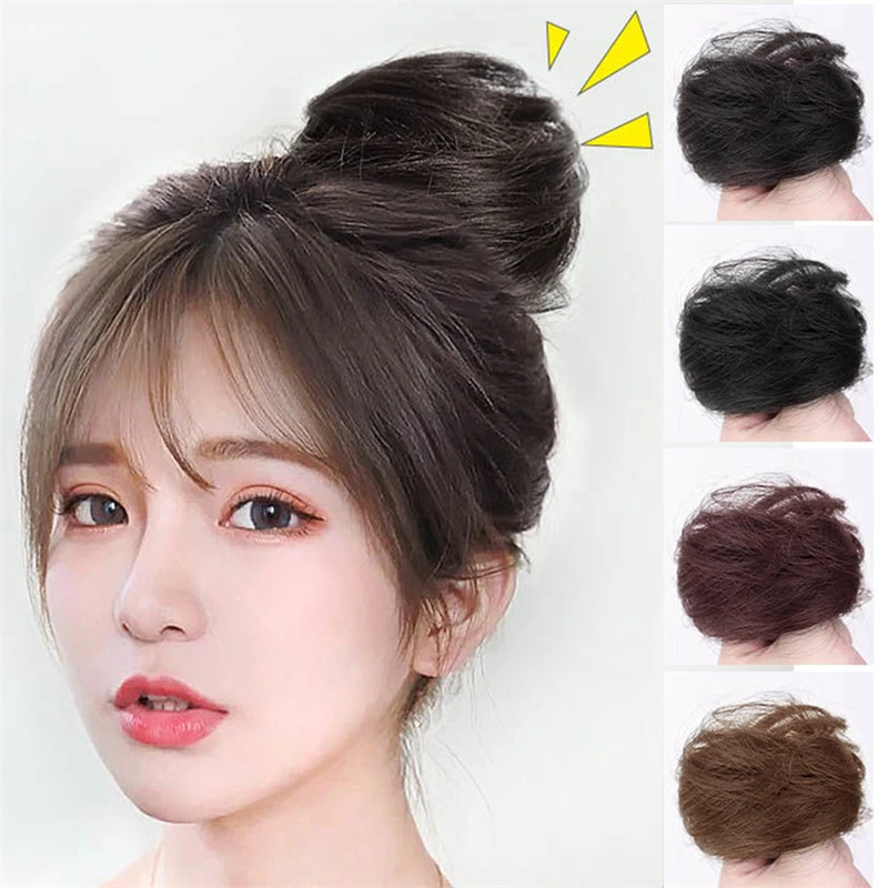 

Synthetic Messy Hair Bun Chignon Scrunchies Elastic Hair Band Wave Hairpieces For Women Wrap Curly Ponytail Wigs Hair Extensions