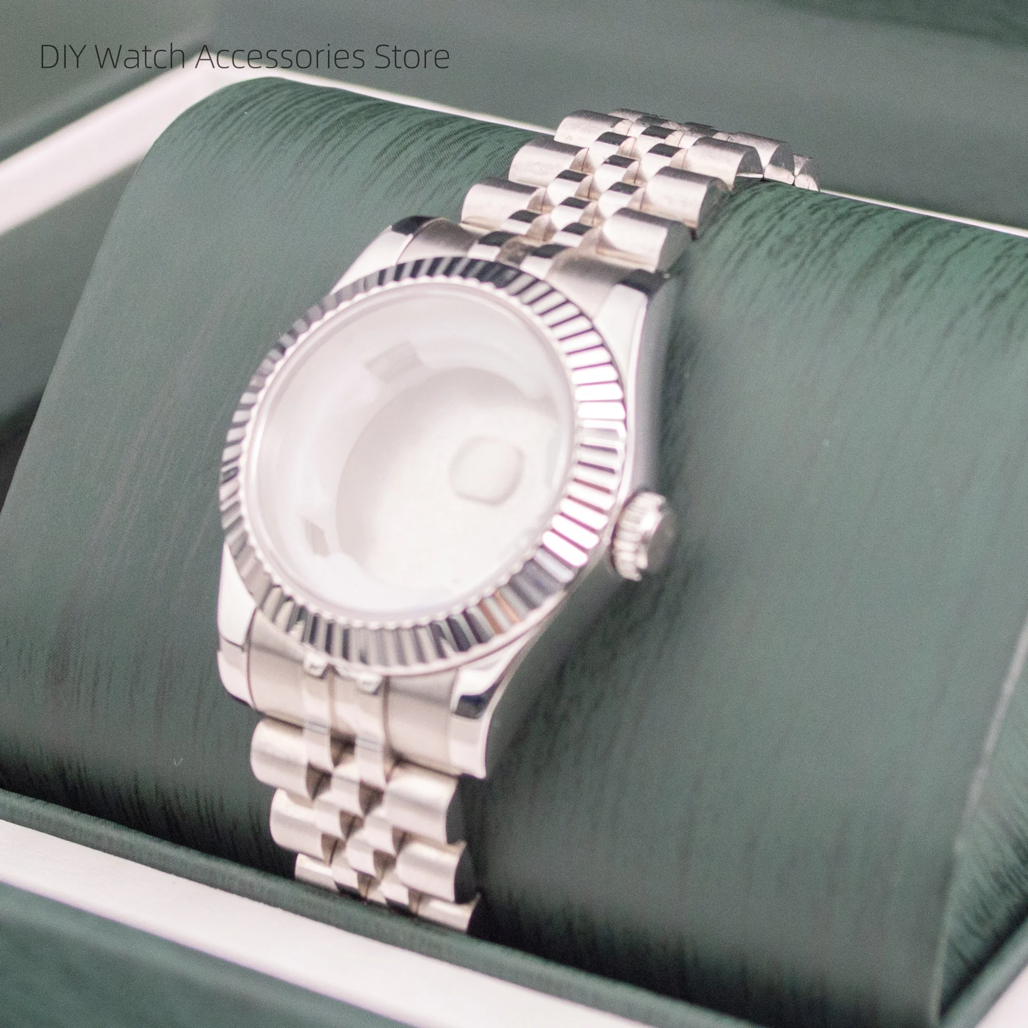 Elegant 33mm Stainless Steel Sapphire Glass Watch Case for Automatic Mechanical Movements