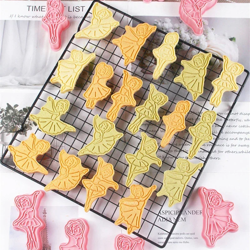 Cookie Cutter 8Pcs/set Dancing Lady Ballet Girl Fondant Embosser
