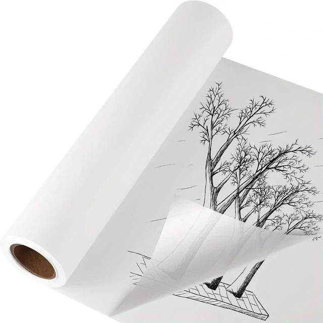 Tracing Paper Roll 12 in X 50 Yards White Trace Paper Translucent