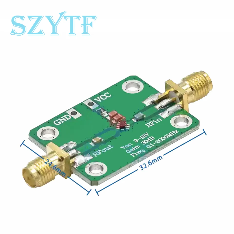 RF Wideband Amplifier 0.1-2000MHz Gain 30dB Low-noise LNA