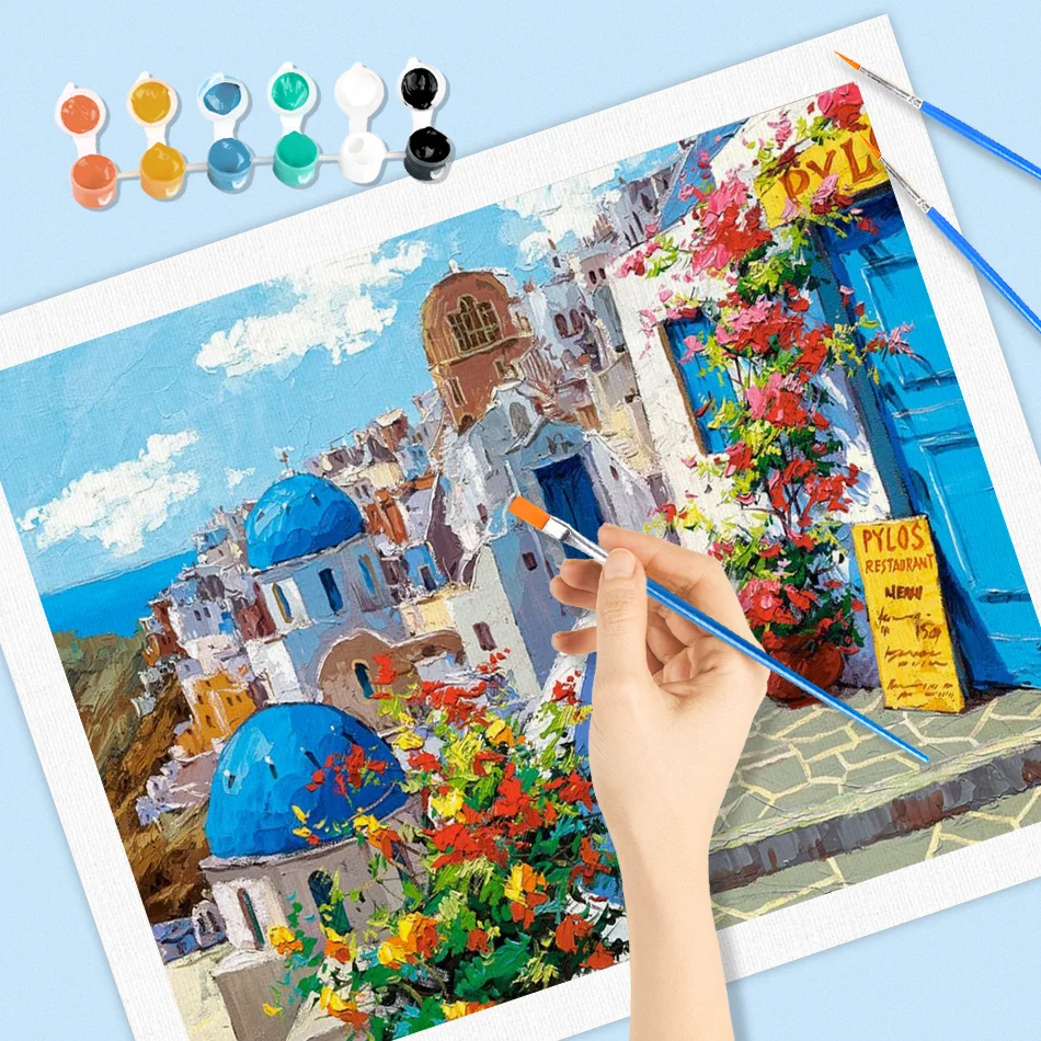 RUOPOTY DIY Unframe Coloring By Numbers Landscape Oil Painting By Numbers Adults Handpainted Gift Acrylic Paint