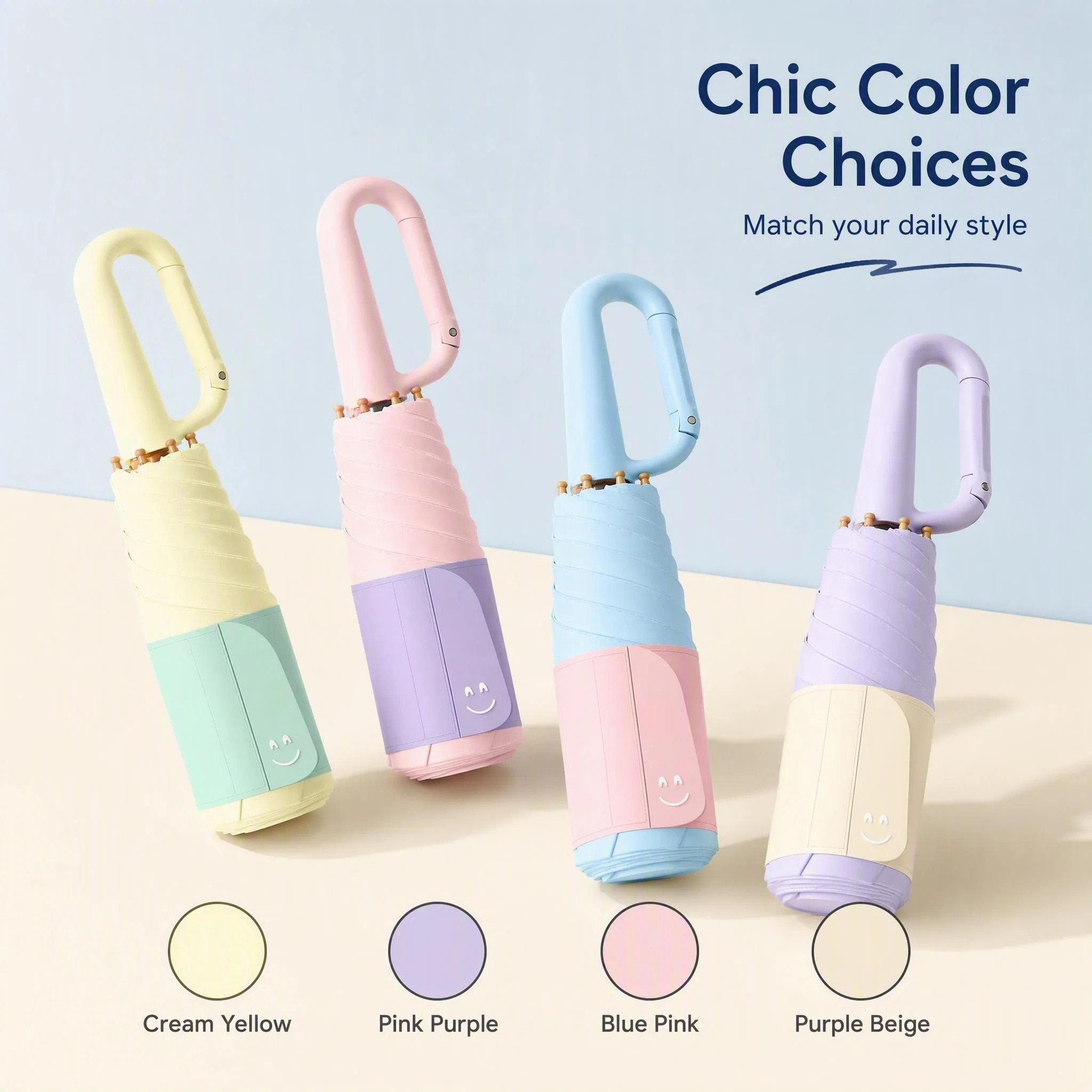 Compact Pocket Umbrella with Sun and Rain Protection, UV Resistant Design