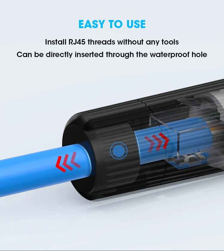 ZoeRax RJ45-Stecker, wasserdicht, IP67, Ethernet-Netzwerkkabel-Stecker, Koppler, Outdoor-LAN-Koppler-Adapter, Buchse für Cat5e CAT6 – Detail 8