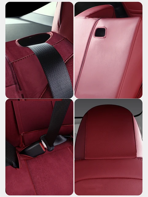 Custom Fit Auto Wildleder Sitz bezug für Tesla Modell y 3 Autozubehör  speziell für Tesla voll bedeckt für 5 Sitzer schwarz