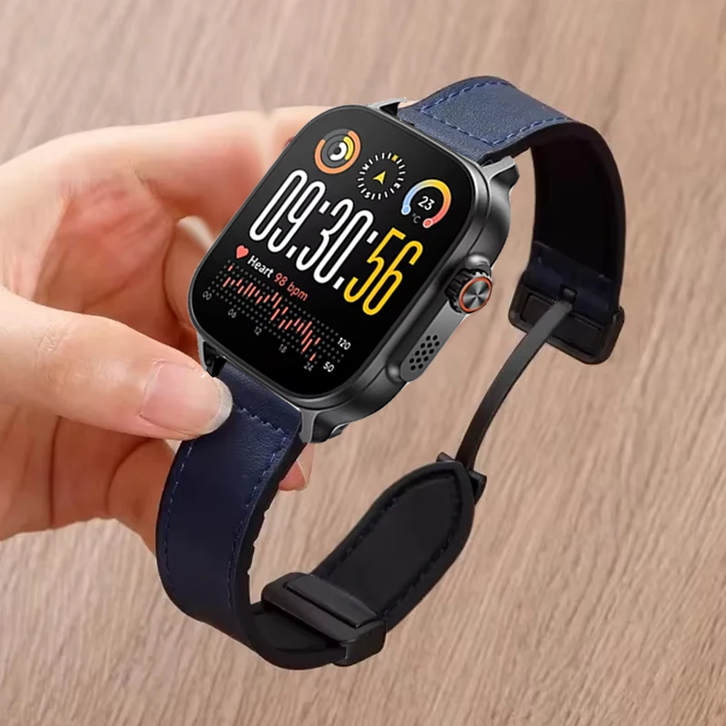 Magnetic Leather Silicone Strap - 22mm Premium Replacement Band Bracelet