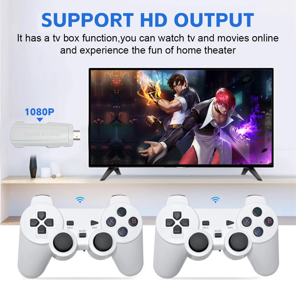 X2 MAX Video Game Stick 64G 128G 40000+ Games 4K HD Retro Video Game Console Wireless Controller M8 TV Game Stick 4K HD for GBA