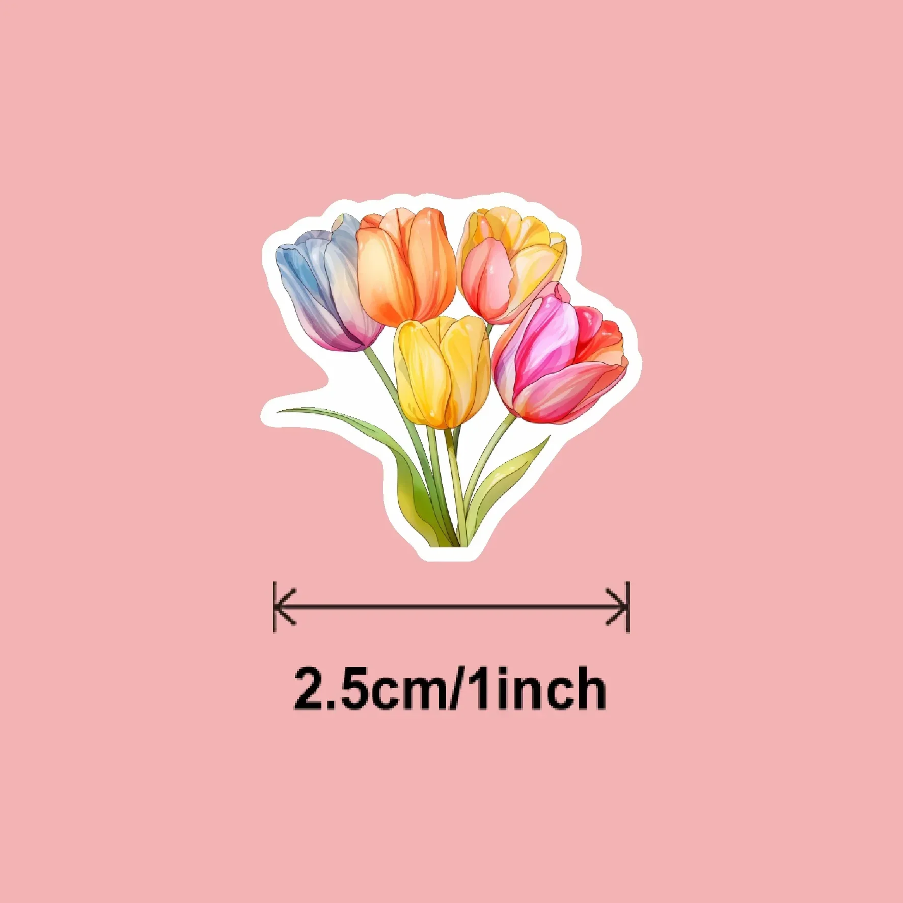 500Pcs/1 롤 2.5cm/1inch 아름다운 꽃 스티커 장식 선물 상자 스티커 라벨 편지지 스티커
