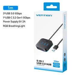 Vention RGB Light USB Hub with High - Speed Data Transfer (1m)