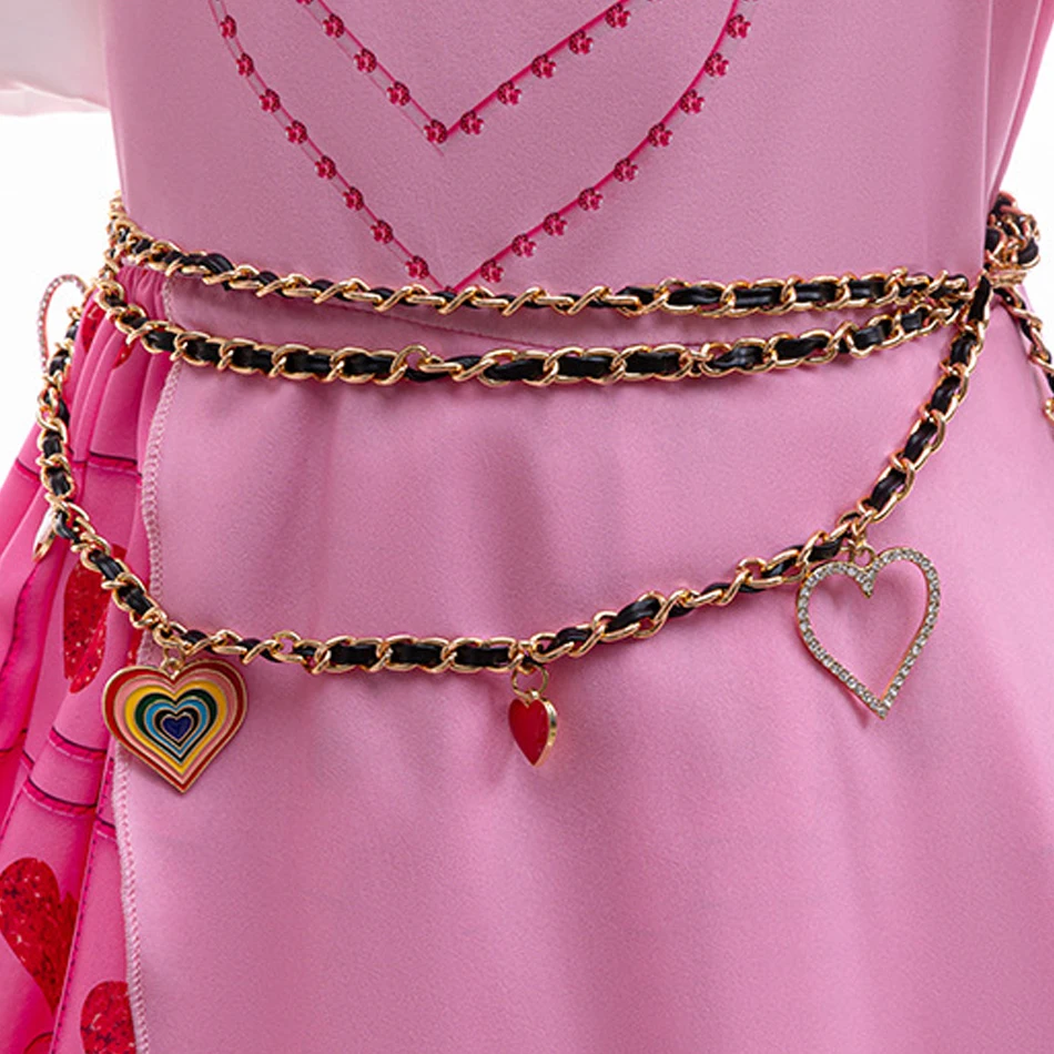 Descendants 4 Bridget Cosplay Halloween Princess Dress Kids Queen Hearts Girls Pink Costume Birthday Carnival Party Vestidos