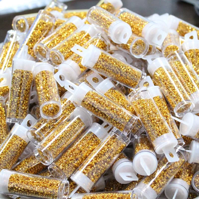 10g/20g/30g Glass Beads 2MM Japanese Plating Metallic Colors for DIY Handmade Weave Sewing