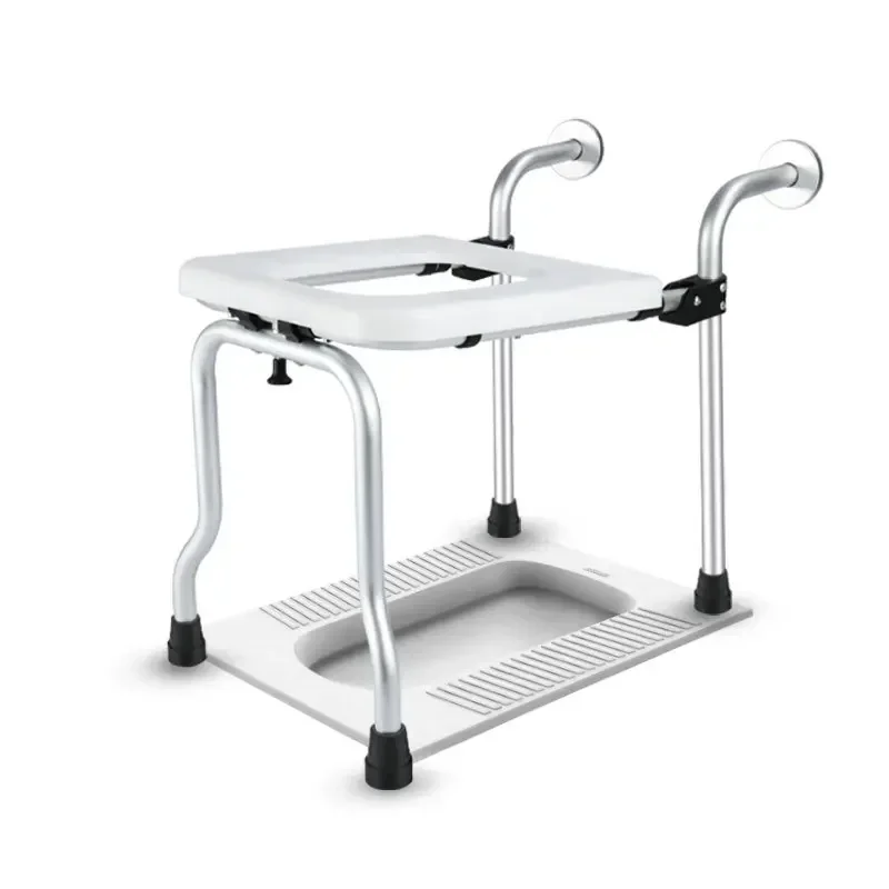 Adjustable Bath Seat-Aluminum Alloy Wall Stool for Elderly Bathing Handicap Assistance Safe Shower Bench for Elderly Bathing Aid