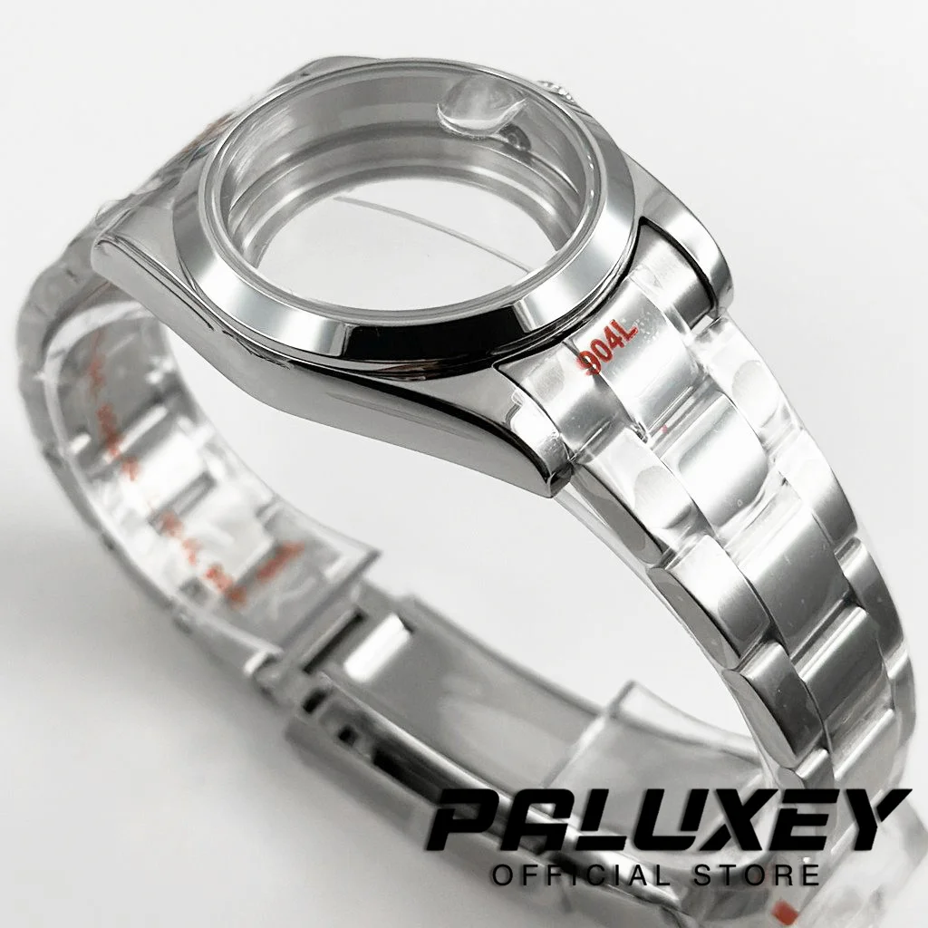 Waterproof Sapphire Crystal Stainless Steel Watch Case with Screw Crown and Bracelet