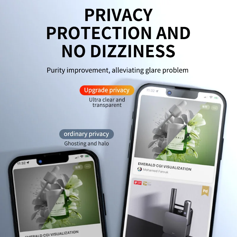 2 قطعة حامي شاشة الخصوصية آيفون 14 15 13 12 11 برو...