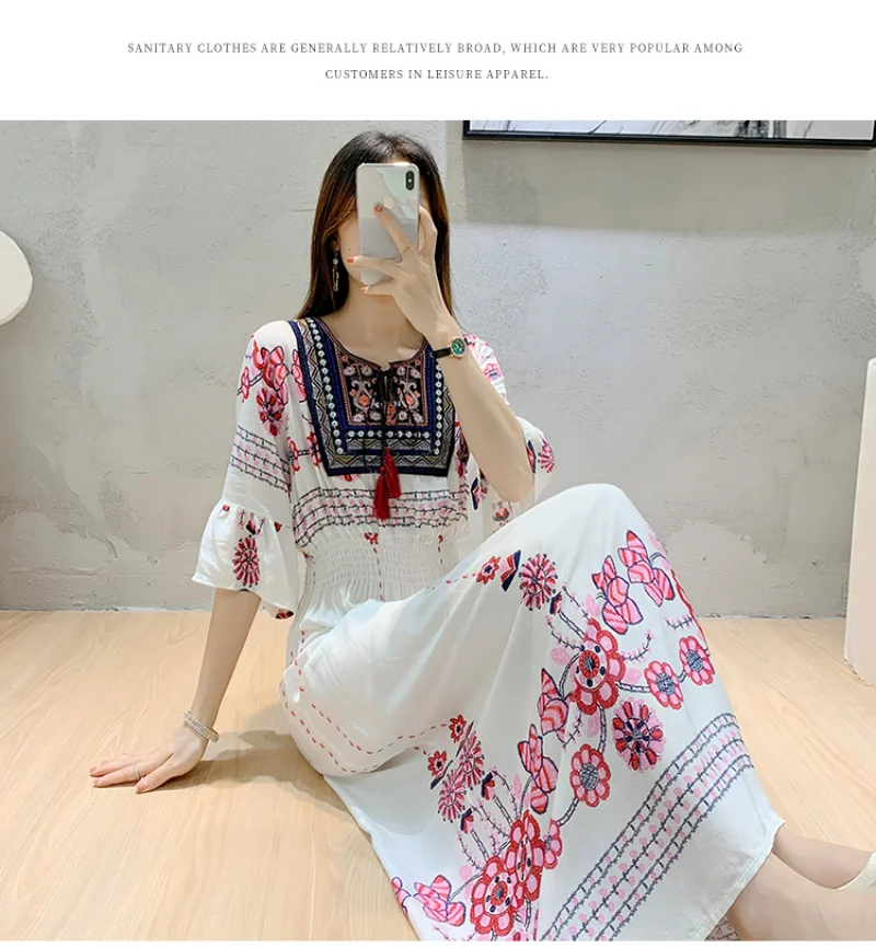 Bohemian Long Tassel Women Dress - Vintage Style