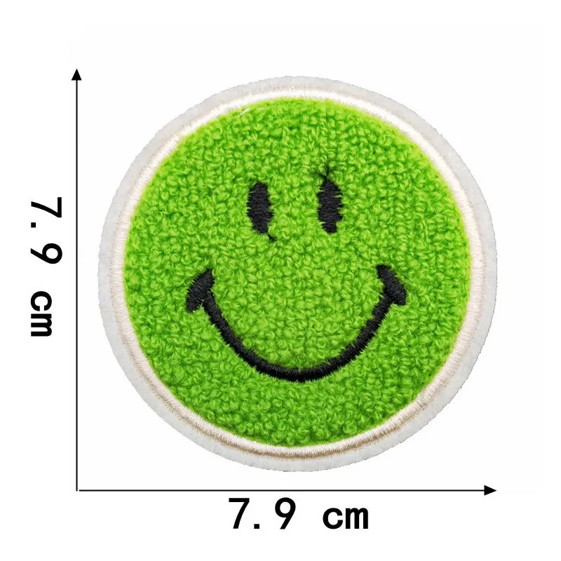 1Pcs Round Expression Smiley Face Patch Clothes Iron on Embroidered Sew Applique Cute Fabric Badge Garment Apparel Accessories 