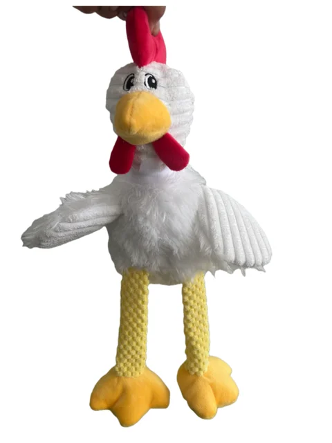 Small Plush Raw Chicken Large Dog Toys Rooster Squeak Durable Toy Dogs Cook Chew Indestructible Dog Sound Toy Puppy Pet Supplies 4