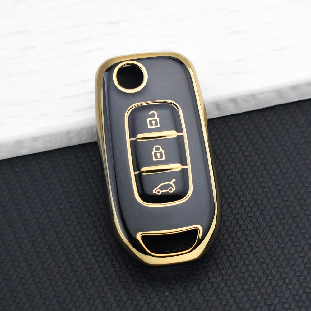 Premium TPU Car Key Cover with Chain - Sleek and Durable Key Protector