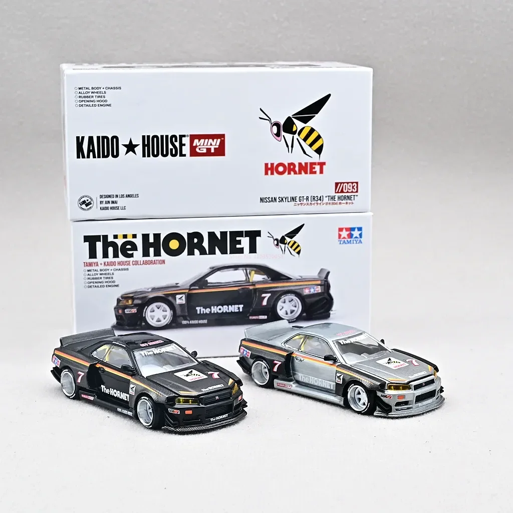 

Kaido House X Mini Gt 1:64 Nissan Syline Gt-r R34 Kaido Works Tamiya Hornet V1#7 Diecast Car Alloy Car Model Finished Decoratio