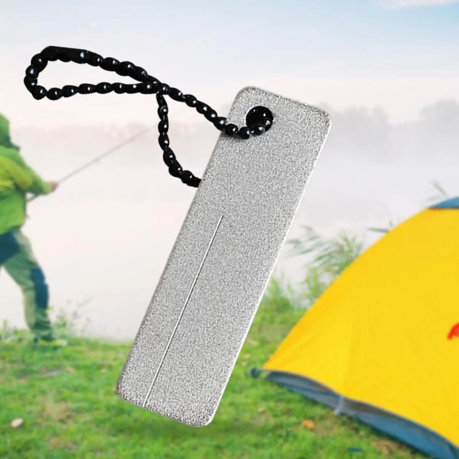 2x Outdoor Stone with Keychain Tool Multitool for Camping Fishing Accessory