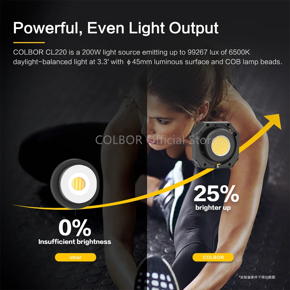 Description Picture 3 of itemCOLBOR CL220 LED Video Light Continuous Lighting Photographic Lighting COB 2700K-6500K bi-Color  for Live Streaming Photo Record