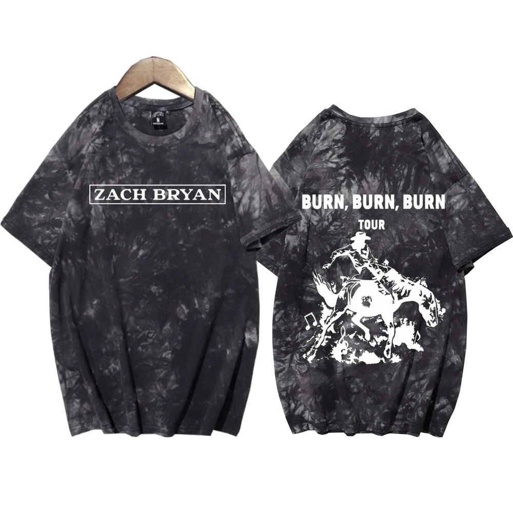 

Zach Bryan Burn Tour Shirts Tie Dye Round Neck Short Sleeve Man Woman T-Shirt Fans Gift