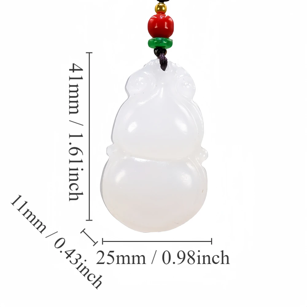 

Natural White Jade Gourd Pendant Necklace Gifts for Women Men Fashion Amulet Chinese Charm Accessories Jewelry Jadeite Carved