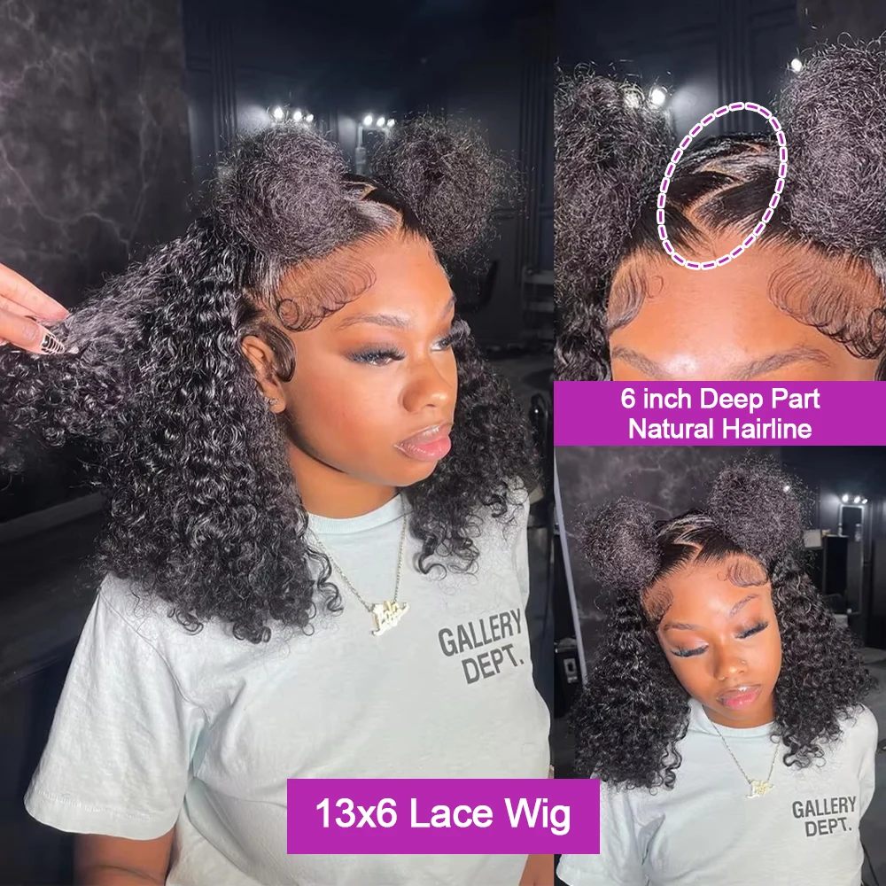 Pre Cut No Glue Water Wave 13x6 Bob Wigs Curly 7x5 Glueless Wig Human Hair Ready To Wear Lace Frontal Wigs For Women Pre Plucked 4