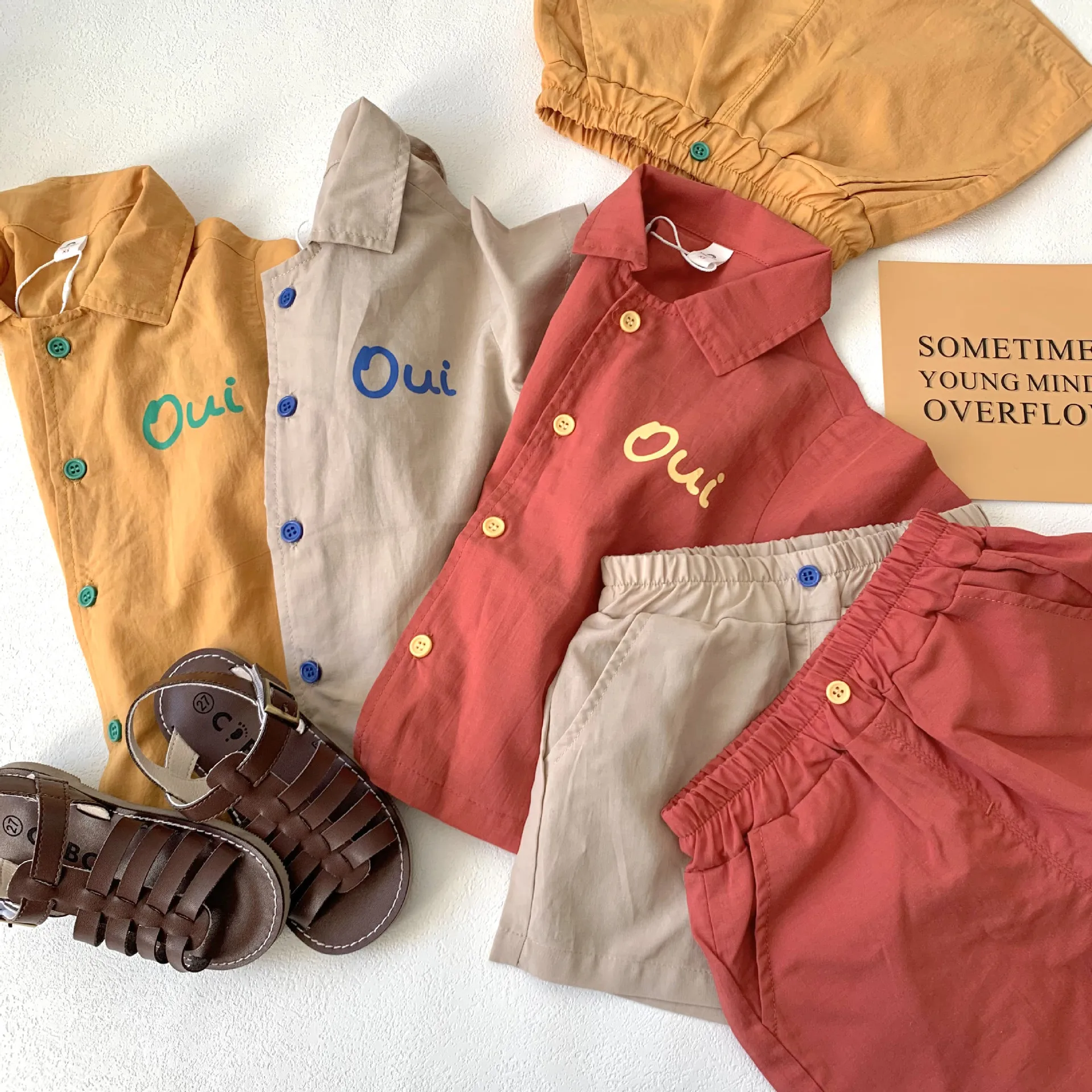 Children's Clothing Sets 2Pcs Boys And Girls Short Sleeve Polo Shirt + Pant Cotton Summer