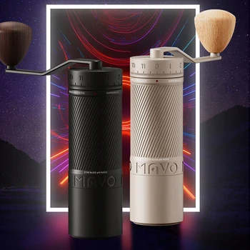 MAVO PHANTOX PRO 수동 커피 연마기, 45mm 버, 3 베어링, 중앙 샤프트 고정, 핸드 크랭크 커피 콩 연마기, 120 클릭