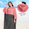 Sun Protection Bathrobe Bath Towel Extra Large Hooded Beach Wetsuit Towel Changing Robe Quick Dry Microfiber Towelling For Adult 2