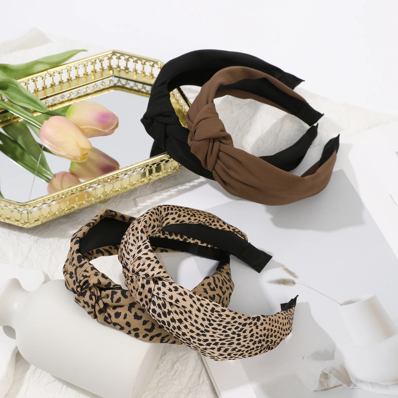 1pc Exquisite Women Knotted Hairband Wide Headband Top Knot Hair Hoop for Girls Female Party Headdress Hair  Accessories