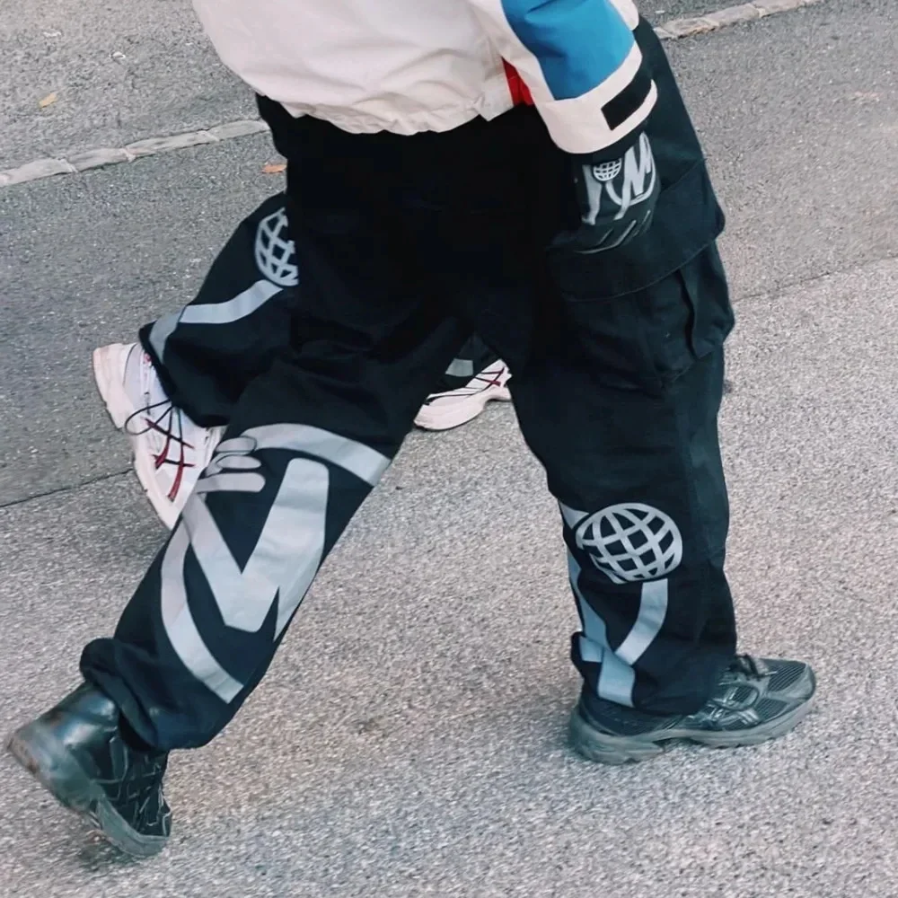 2024 Minus Two Quality Black Cargo Long Pants Y2k Fashion High Street Young Men Women Hip Hop Style Trousers Minustwo White LOGO