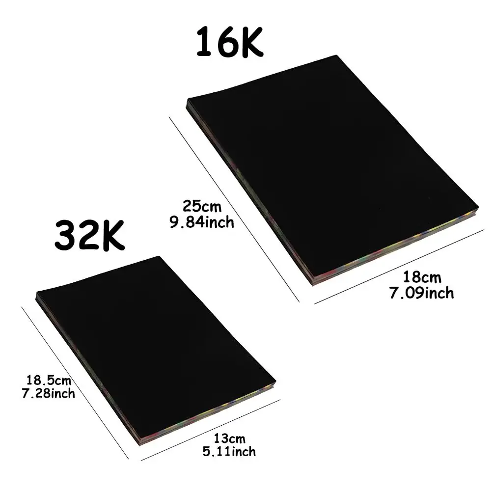 11개/세트 10개 16K/32K 스크래치 페이퍼 & 1세트 블루/핑크 스피로그래프 스텐실 DIY 아트 공예 키트 (그림 그리기용), 생일 선물 YMY
