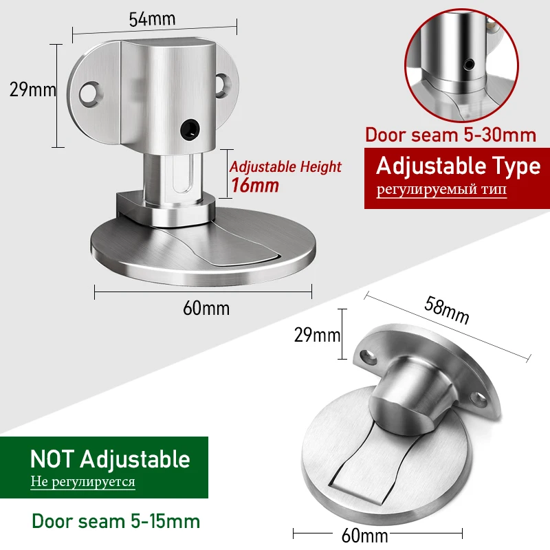 Door Stopper KAK Adjustable Punch-free Magnetic Zinc Alloy Anti-collision Hidden