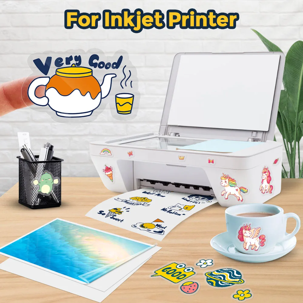 50 Sheets Printable Vinyl Sticker A4 Paper for Inkjet Printer Waterproof  Vinyl Paper Sheet Self Adhesive A4 Label DIY Car Craft - AliExpress