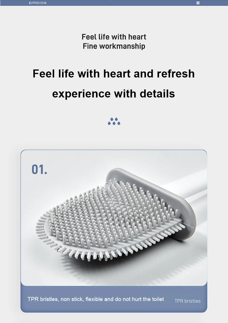 Description Picture 5 of itemLong Handle Brush Convenient Double Brush Design Durable Materials No Dead Corners Save Space Space-saving Bathroom Tools