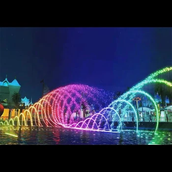 led light drawing fountain computer controlled nozzle fountain underwater light fountain